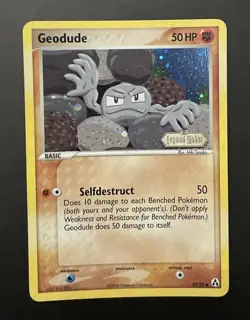 Geodude EX Legend Maker 53/92 Stamped Holo Common Pokemon NM - Image 1