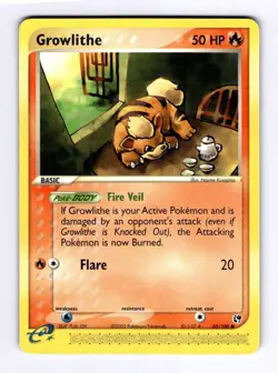 Growlithe Sandstorm #65 (2003) Common LP Pokemon - Image 1