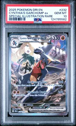 2025 POKEMON DRI EN-DESTINED RIVALS #232 CYNTHIA'S GARCHOMP EX PSA 10 - Image 1