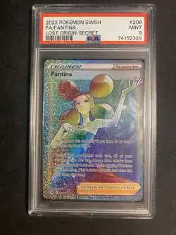 2022 POKEMON SWORD & SHIELD LOST ORIGIN 206 FULL ART/FANTINA SECRET PSA 9 - Image 1