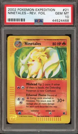 Pokemon Ninetales Expedition Reverse Holo Rare #21 PSA 10 Gem Mint - Image 1