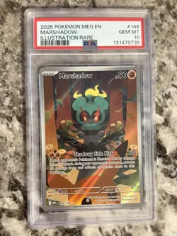 2025 POKEMON MEG EN-MEGA EVOLUTION ILLUSTRATION RARE #146 MARSHADOW PSA 10 - Image 1