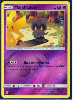 2019 POKEMON MARSHADOW 103/236 COSMIC ECLIPSE - RARE - REVERSE HOLO NM - Image 1