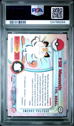 2000 TOPPS CHROME POKEMON T.V. SPECTRA #52 MEOWTH PSA 10 - Image 2