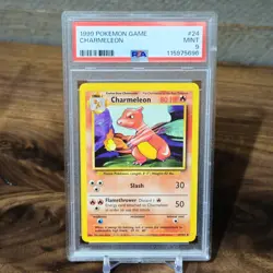 1999 POKEMON GAME BASE SET UNLIMITED 24 CHARMELEON PSA 9 MINT - Image 1