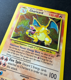 Charizard Holo Base Set 2 #4 Pokemon Card TCG LP/MP HOLO SWIRL - Image 3