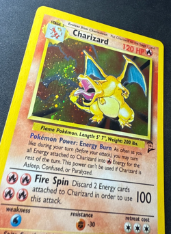 Charizard Holo Base Set 2 #4 Pokemon Card TCG LP/MP HOLO SWIRL - Image 4