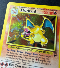Charizard Holo Base Set 2 #4 Pokemon Card TCG LP/MP HOLO SWIRL - Image 5