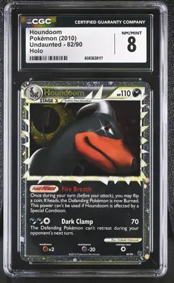 CGC 8 Houndoom 2010 Undaunted 82/90 Holo Pokemon Card - Image 1
