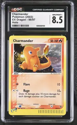 CGC 8.5 Charmander 2003 EX Dragon 98/97 Holo Pokemon Card - Image 1