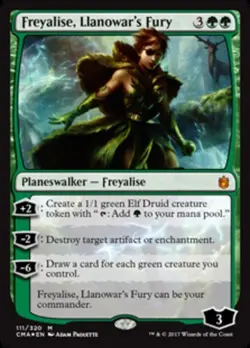 Freyalise, Llanowar's Fury - Foil Magic mtg Heavy Play, English Commander Anthol - Image 1