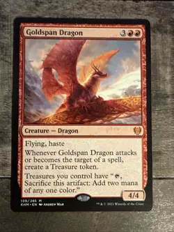 MTG Magic the Gathering Goldspan Dragon (139/551) Kaldheim - Image 1