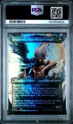 PSA 10 GEM MT Sephiroth Fabled Soldier Borderless Artist Foil 317 MTG FIN Amano - Image 2