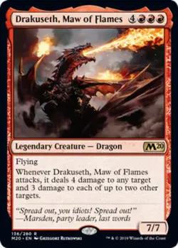 x1 Drakuseth, Maw of Flames R MTG Core Set 2020 M/NM, English - Image 1