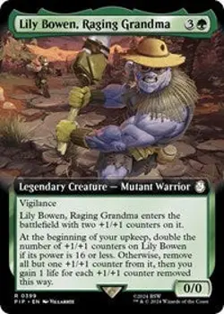 MTG Lily Bowen, Raging Grandma (Extended Art) (NM Foil) [Fallout] - Image 1