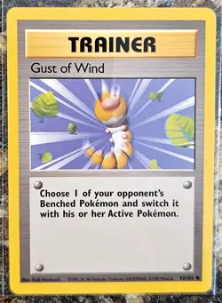 1999 Pokemon Basic Base Set Gust of Wind Trainer 93 NM or Better - Image 1