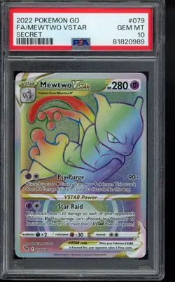 PSA 10 Mewtwo VSTAR (Secret) 079/078 Pokemon GO Holo - Image 1