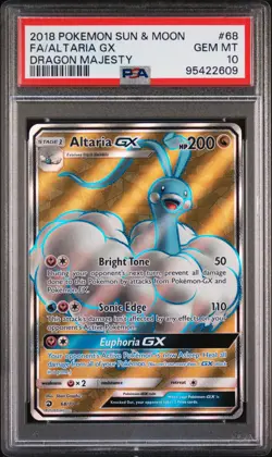 2018 POKEMON SUN & MOON DRAGON MAJESTY #68 FULL ART/ALTARIA GX PSA 10 - Image 1