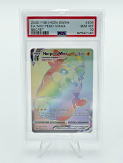 2020 POKEMON SWORD & SHIELD SECRET #204 FULL ART/MORPEKO VMAX PSA 10 - Image 1