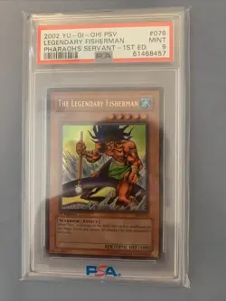 PSA 9 YU-GI-Oh! Psv-Pharaoh's Servant 076 the Legendary Fisherman 1st Edition - Image 1