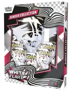 Pokemon White Flare Binder Collection (New/5 Card Packs) In Hand, Free Shipping - Image 1