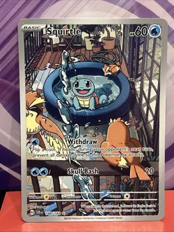 Pokemon TCG Squirtle Stellar Crown Illustration Rare Holo Card 148/142 Sv07 - Image 1
