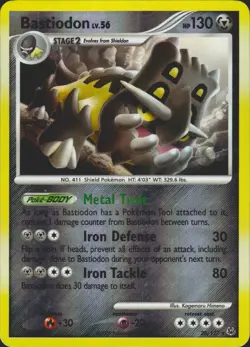 Bastiodon 20/127 Reverse Holo Rare Platinum Pokemon Card LP - Image 1