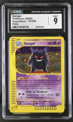 CGC 9 MINT Gengar 2002 Expedition 13/165 Holo Pokemon Card - Image 1
