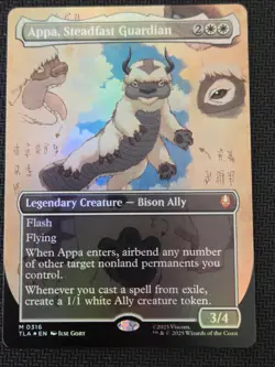 MTG Magic The Gathering -Appa, Steadfast Guardian -M0316 -NM -Borderless -FOIL👀 - Image 1