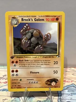 Pokemon TCG Brock's Golem Gym Heroes 20/132 Unlimited Rare First Edition - Image 1