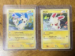Minun HGSS17 & Plusle HGSS16 Cracked Ice Black Star Promo Pokemon Cards HoloRare - Image 1