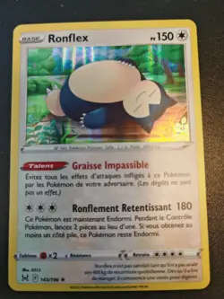 Carte Pokemon Ronflex 143/196 Holo Origine Perdue Francais - Image 1