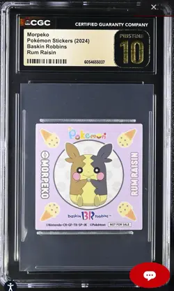 2024 POKEMON STICKERS BASKIN ROBBINS - Rum Raisin - Morpeko CGC 10 PRISTINE - Image 1