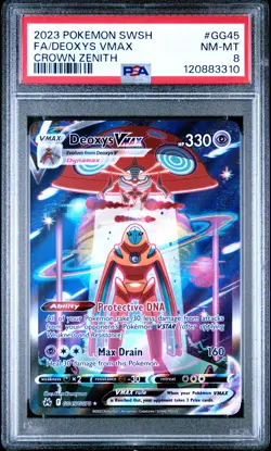 Deoxys Vmax #GG45 - Pokemon Sword And Shield Crown Zenith - PSA 8 - Image 1
