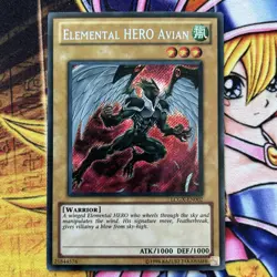Elemental Hero Avian LCGX-EN002 NM/LP Unlimited Edition Secret Rare Yu-Gi-Oh - Image 1
