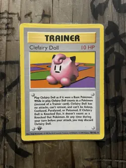 Clefairy Doll 70/102 1st Edition Base Set 1999 Pokemon Card - Image 1