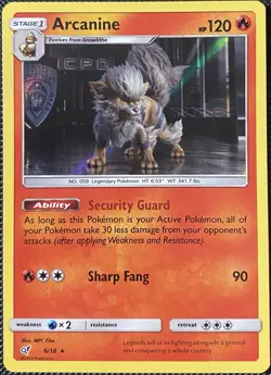 Arcanine 6/18 Detective Pikachu Holo - Pokemon Card - Image 1