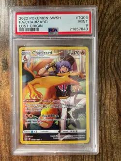 PSA 9 Mint Charizard TG03 / TG30 Lost Origin Trainer Gallery Pokemon Card - Image 1
