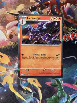 Pokemon ceruledge 014 Phantasmal Flames Prerelease Stamped Staff Promo Card Holo - Image 1