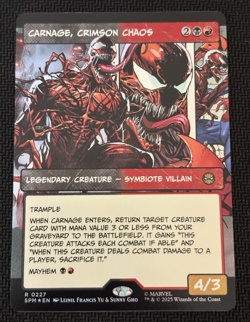 Carnage, Crimson Chaos (0227)(Borderless) (Foil) (Rare) Marvel's Spider-Man M/NM - Image 1