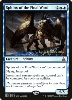 Sphinx of the Final Word - Foil Prerelease Promo Oath of the Gatewatch MP MTG - Image 1