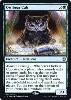 Owlbear Cub - Foil Prerelease Promo CLB MP MTG - Image 1
