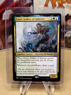 MTG Ezuri, Stalker of Spheres Phyrexia: All Will Be One Regular Rare PROMO PACK - Image 1