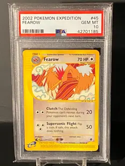 Pokemon 2002 Expedition Base Set 45/165 Non-Holo Rare Fearow PSA 10 Gem Mint - Image 1