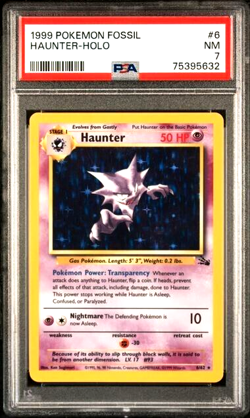 1999 Pokemon TCG Fossil Haunter Holo #6 PSA 7 Near Mint - Image 1