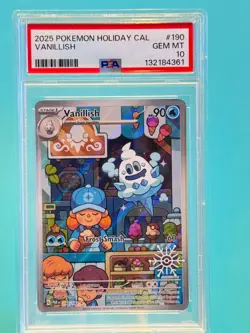 2025 Pokemon-Destined Rivals-Holiday Illustration Rare-Vanillish #190-PSA 10 - Image 1