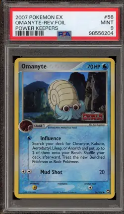 Pokemon Omanyte EX Power Keepers Reverse Holo #56 PSA 9 Mint - Image 1