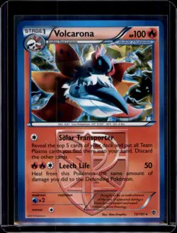 Volcarona (Team Plasma) Plasma Blast Pokemon 13/101 Cracked Ice Holo NM+ - Image 1