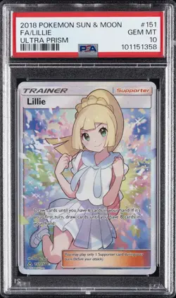 2018 POKEMON SUN & MOON ULTRA PRISM #151 FULL ART/LILLIE PSA 10 - Image 1