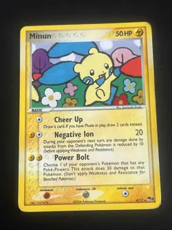 Minun (4/17) Pop Series 3 - Holo Foil - 2006 - Vintage - MP - Pokemon TCG - Image 1